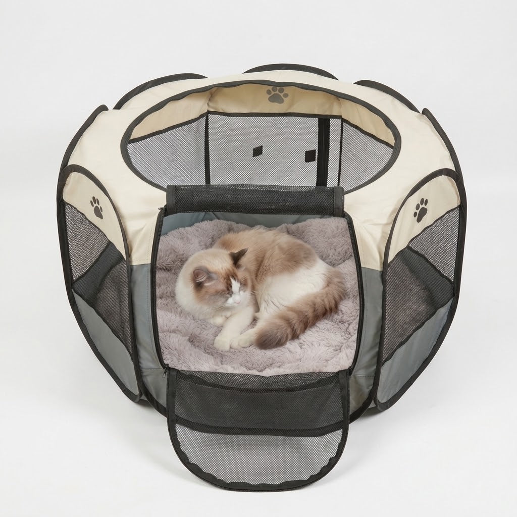 Corral Plegable Portátil Mascotas Malla