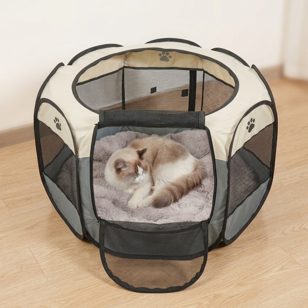 Corral Plegable Portátil Mascotas Malla